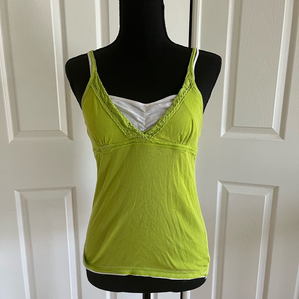 Pout Lime Green and White Camisole